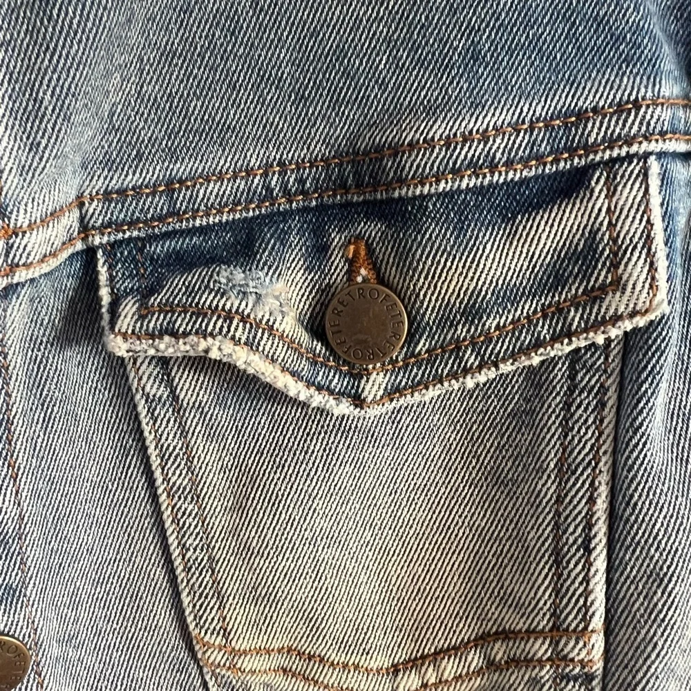 Retrofete Puffed Sleeve Denim Jacket, size XL